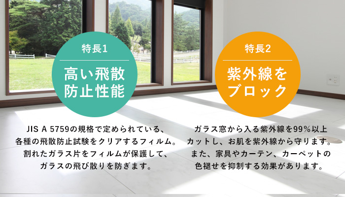 飛散防止ガラスフィルム施工