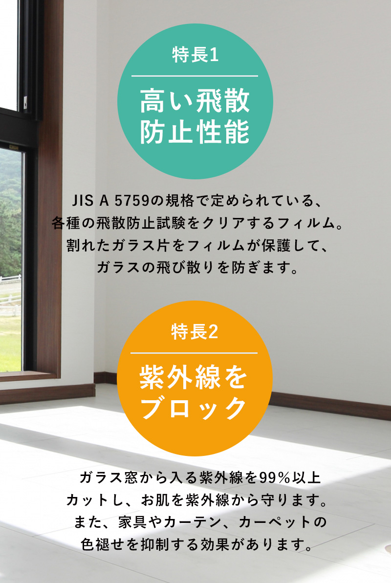 飛散防止ガラスフィルム施工